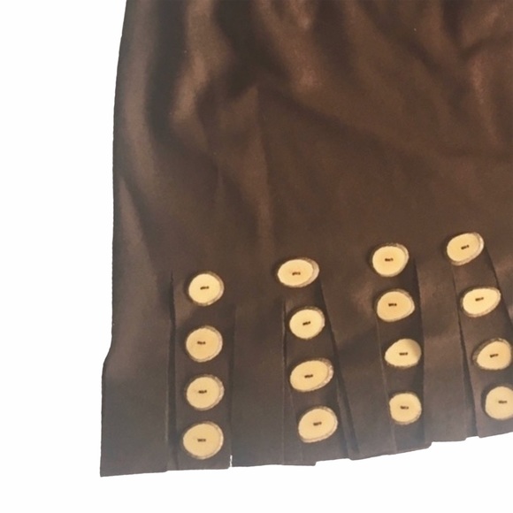 Vintage: Moschino Cheap + Chic 𖠌 Nuts Skirt 𖠌 Chocolate Wool Wood Chip Fringe - Picture 6 of 12